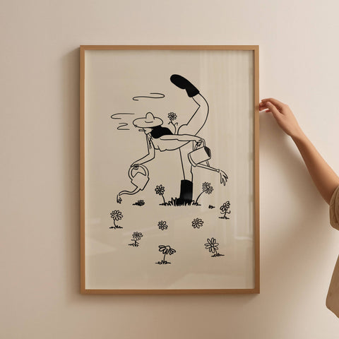 Gardening Minimal Retro Wall Art Print Vintage Home Decor: Medium