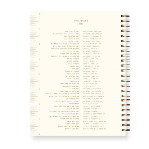 2025 Bold Dated Weekly Planner : Calendar Year