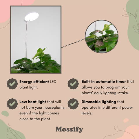 Adjustable LED Plant Light: Black