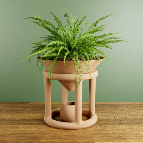 ODYSSEY Planter - Modern Marvel: Natural Wood / 8" Diameter