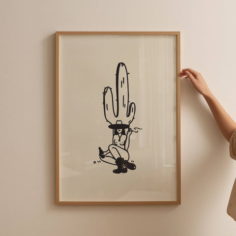 Desert Cowgirl Minimal Western Art Print Vintage Home Decor
: Medium