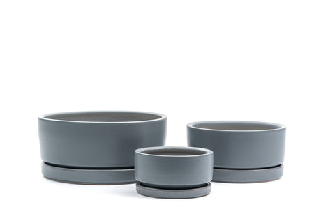 8.25" Gemstone Low-Bowls with Water Saucers: Dusty Rose