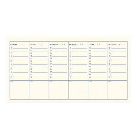 To Do Simple Undated Weekly Planner: Deep Blue Cover | White Ink