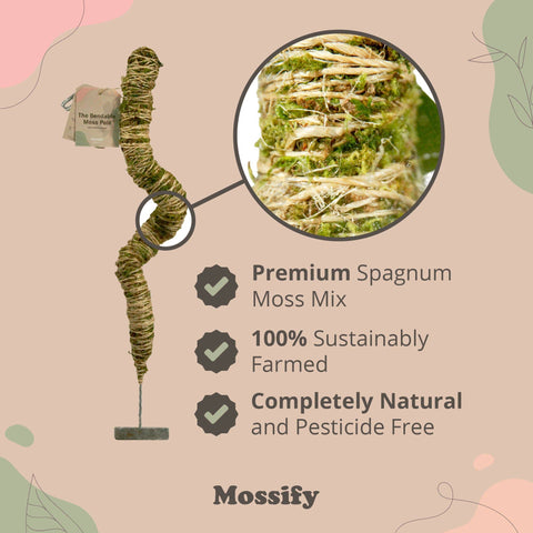 Original Bendable Moss Pole™ - Climbing Plants - Best Seller: 16" (Small)