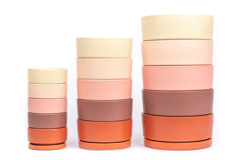 8.25" Gemstone Low-Bowls with Water Saucers: Dusty Rose