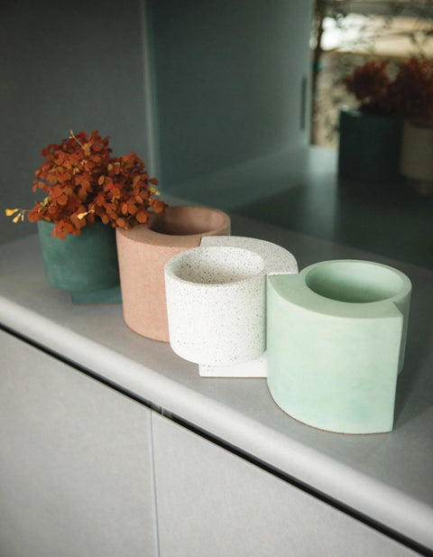 Platform Planter Small - Terrazzo - Mint