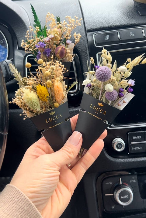 Nontoxic Floral Car Air Freshener: Lavender & Orange