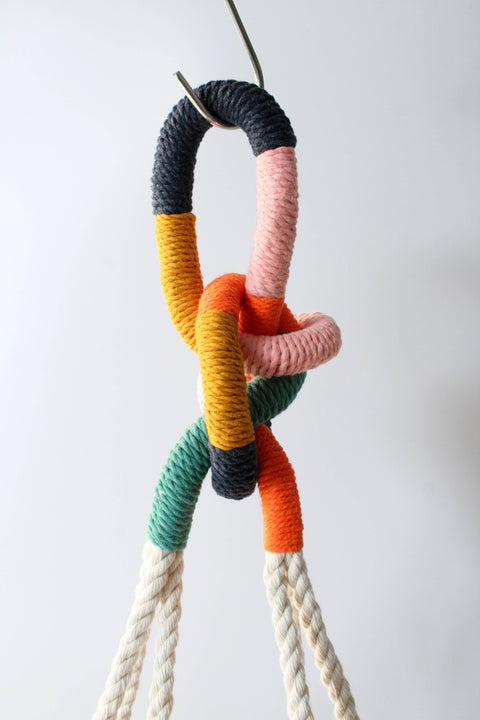 Cotton Macrame Plant Hanger, Unique Hanging Planter: 38 inches