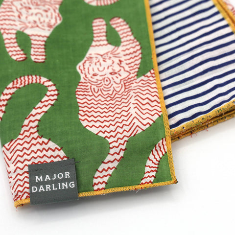 Double Sided Dog Bandana: Green Tiger