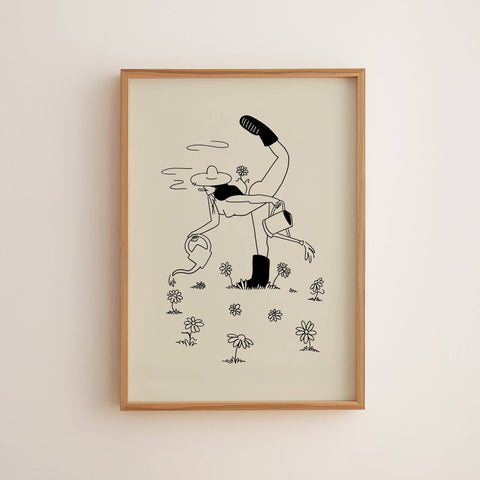 Gardening Minimal Retro Wall Art Print Vintage Home Decor: Medium