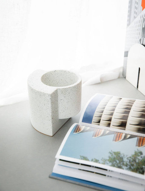 Platform Planter Small - Terrazzo - White