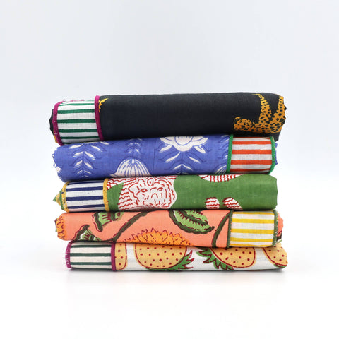 Double Sided Dog Bandana: Blue Floral