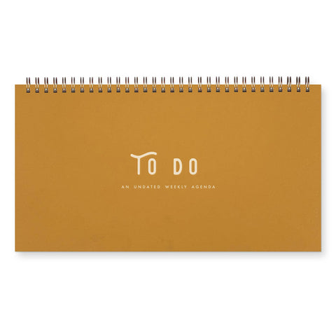 To Do Simple Undated Weekly Planner: Saffron Cover | White Ink