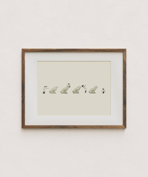 Leap Frog – Vintage Cowgirl & Nature Giclée Art Print: Large