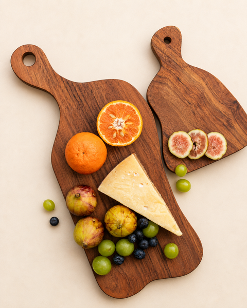 Teak Wavy Charcuterie Boards: Set of 3