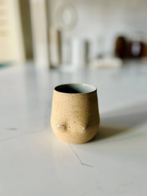 Boob Tumbler - Handmade Ceramic Mug  Fun & Functional Gift: White