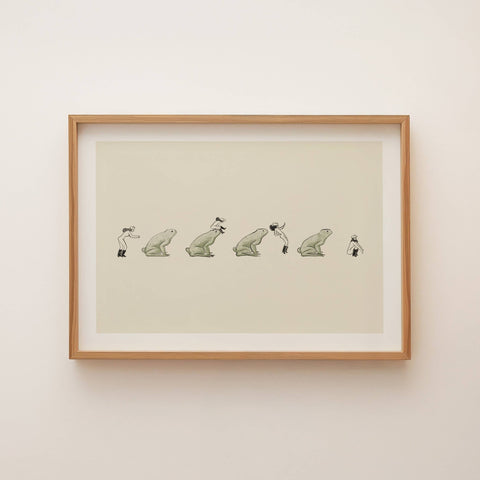 Leap Frog – Vintage Cowgirl & Nature Giclée Art Print: Large