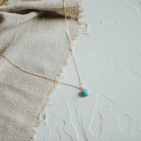 Hyalite Necklace // Turquoise // Demi-Fine Gold: 6mm