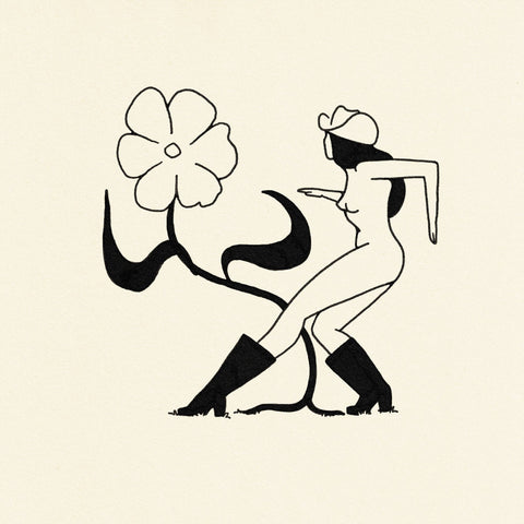Flower Dance – Cowgirl Western& Botanical Giclée Art Print: Small