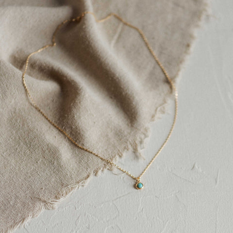 Hyalite Necklace // Turquoise // Demi-Fine Gold: 6mm
