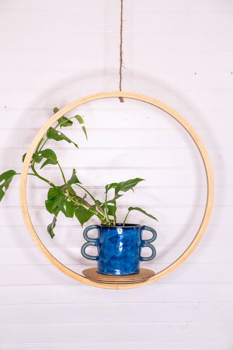 Large Bubble Hanging Planter: Natural Pine