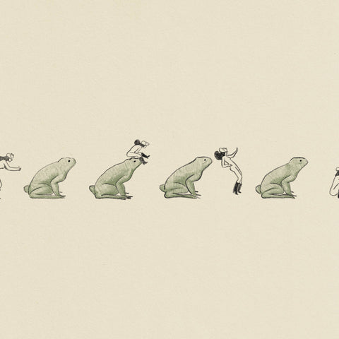 Leap Frog – Vintage Cowgirl & Nature Giclée Art Print: Large