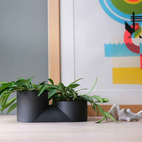 Double Planter: Black