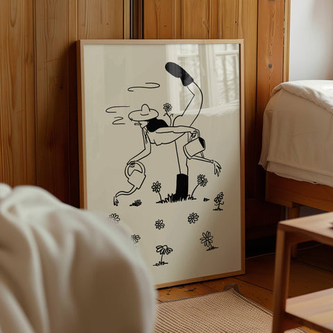 Gardening Minimal Retro Wall Art Print Vintage Home Decor: Medium