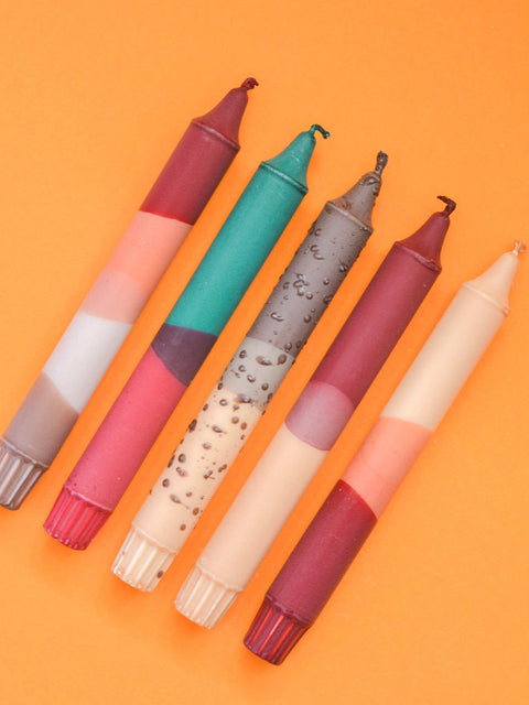 Taper candles- 5 pack/ Taper Candles Autumn Cozy Mix