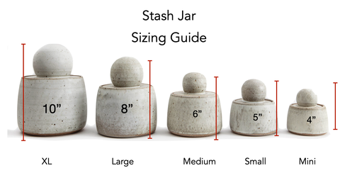 Alabaster White Stash Jars: Small