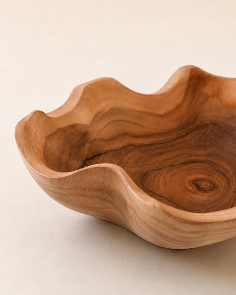 Teak Wavy Bowl