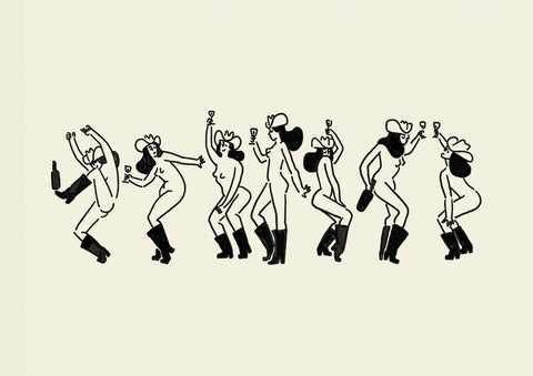 "Cowgirl Social" Minimal Western Art Print: Large