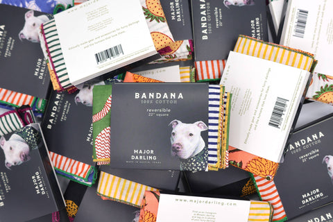 Double Sided Dog Bandana: Blue Floral