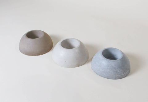 Dome Half Round Concrete Pot Planter : Gray