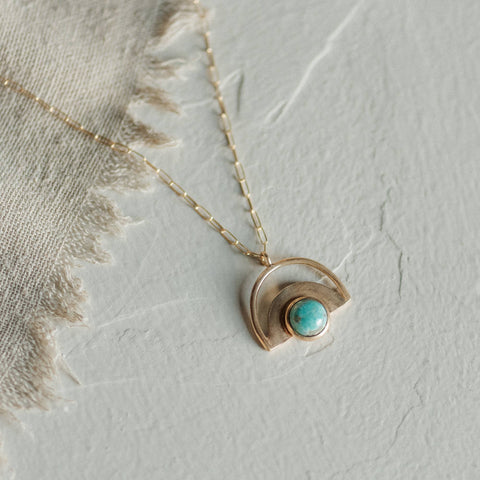 Yuma Necklace // Turquoise // Demi-Fine Gold