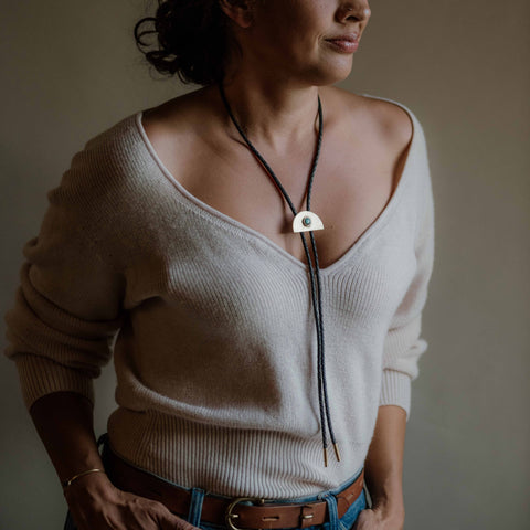 Tulum Bolo Tie: Black / Turquoise