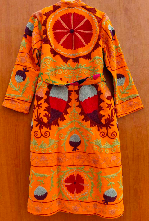 ORANGE SUZANI KIMONO ROBE