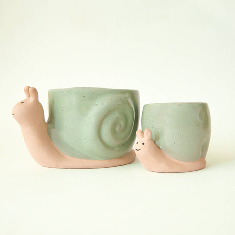 Snail Planter | Lagoon: M