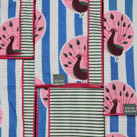 Double Sided Dog Bandana: Blue Floral