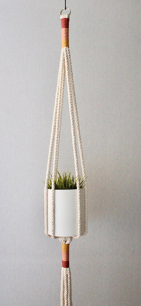 Macrame Plant Hanger, Hanging Planter, Sunset: Sunset (photo shown)