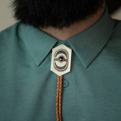 Cash Bolo Tie: Dark Brown / Turquoise