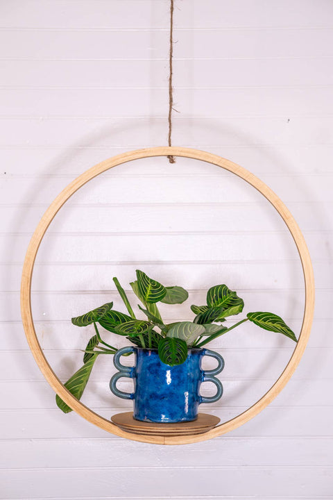 Large Bubble Hanging Planter: Natural Pine