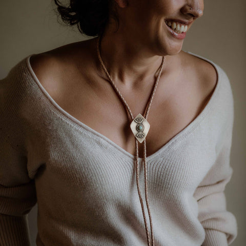 Rimini Bolo Tie: Black / Turquoise