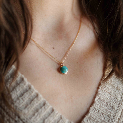 Hyalite Necklace // Turquoise // Demi-Fine Gold: 6mm