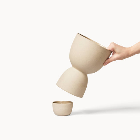 Stoneware Stacked Planters: Small