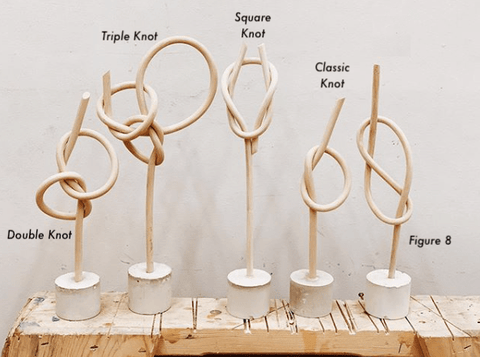 Small Knots: Natural / Double Knot ~12-14" / Standing with Base