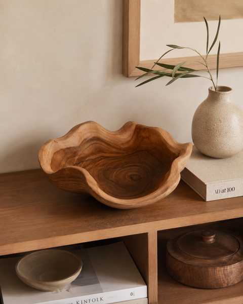 Teak Wavy Bowl