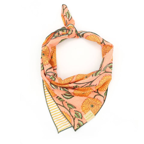 Double Sided Dog Bandana: Blue Floral