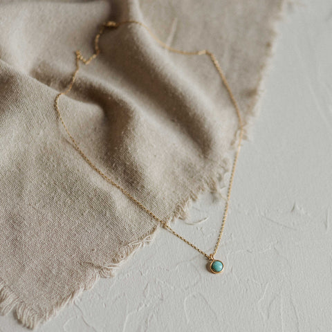 Hyalite Necklace // Turquoise // Demi-Fine Gold: 6mm