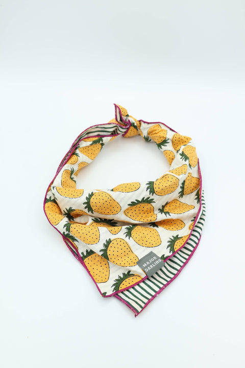 Double Sided Dog Bandana: Blue Floral